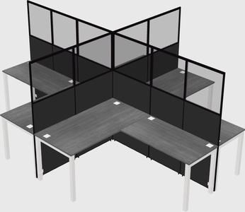 Shared l-shaped cubicles