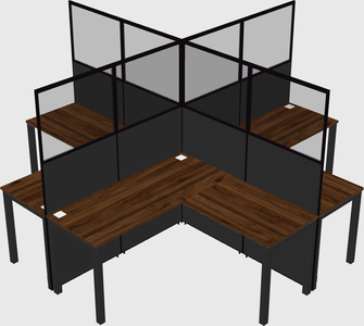 Shared l-shaped cubicles