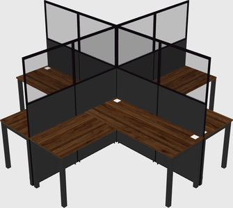 Shared l-shaped cubicles