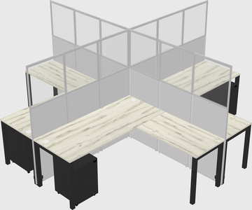Shared l-shaped cubicles