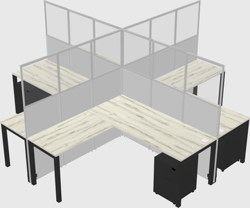 Shared l-shaped cubicles