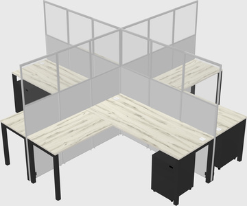 Shared l-shaped cubicles