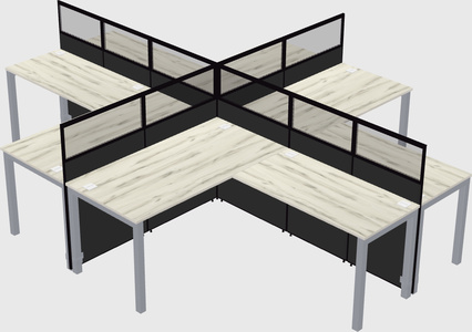 Shared l-shaped cubicles