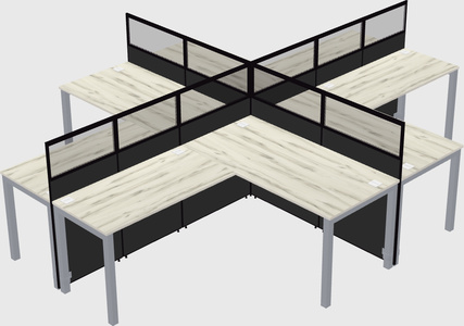 Shared l-shaped cubicles