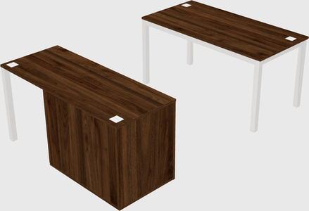 Parallel desk + cabinet