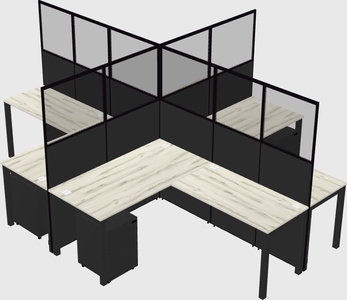 Shared l-shaped cubicles