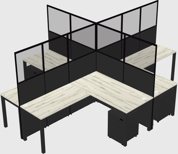 Shared l-shaped cubicles