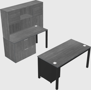 Parallel desk + file cabinet