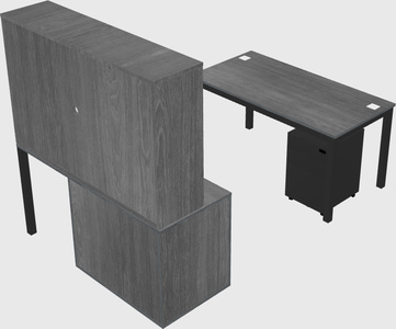Parallel desk + file cabinet