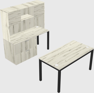 Parallel desk + file cabinet