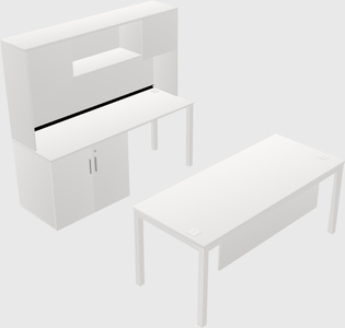 Parallel desk + cabinet