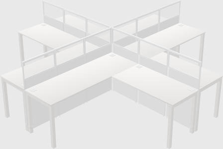 Shared l-shaped cubicles