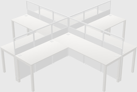 Shared l-shaped cubicles