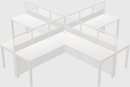 Shared l-shaped cubicles