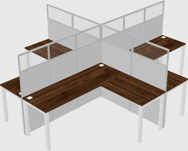Shared l-shaped cubicles