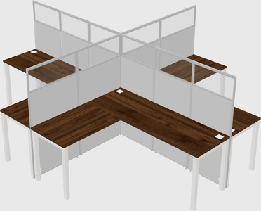 Shared l-shaped cubicles
