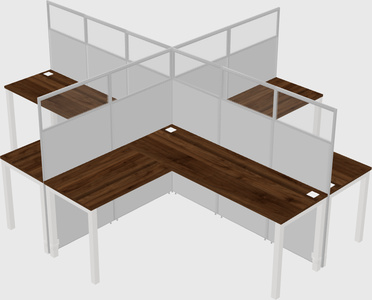 Shared l-shaped cubicles
