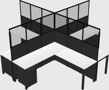 Shared l-shaped cubicles