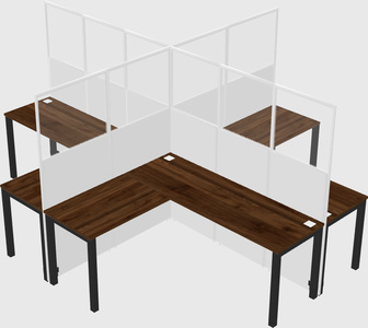 Shared l-shaped cubicles