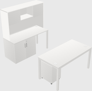 Parallel desk + cabinet