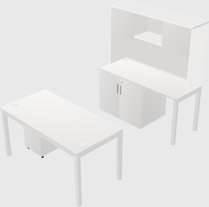 Parallel desk + cabinet