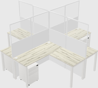 Shared l-shaped cubicles