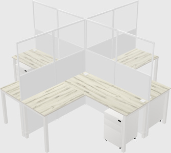 Shared l-shaped cubicles
