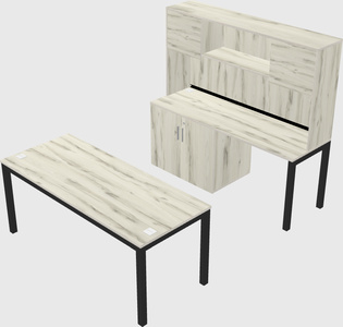 Parallel desk + cabinet