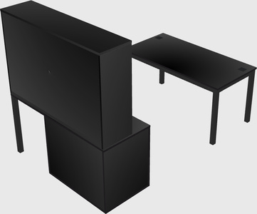 Parallel desk + file cabinet