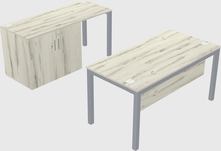 Parallel desk + cabinet