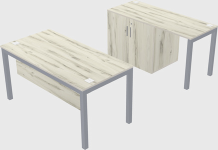 Parallel desk + cabinet