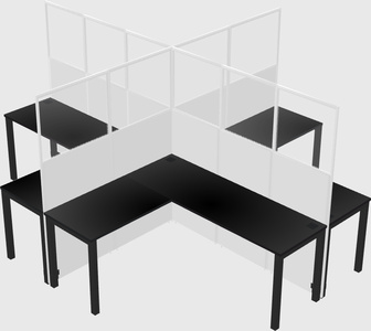 Shared l-shaped cubicles