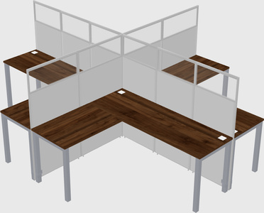 Shared l-shaped cubicles
