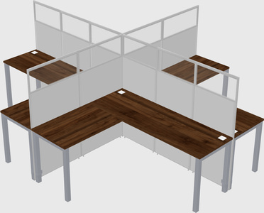 Shared l-shaped cubicles