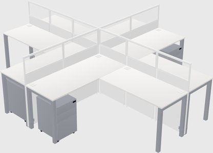 Shared l-shaped cubicles