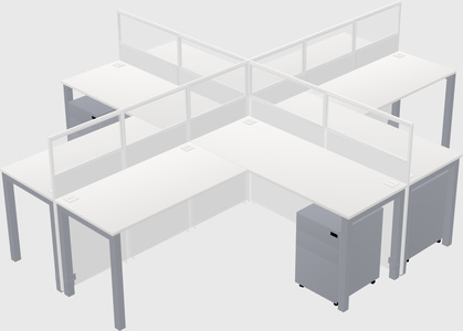 Shared l-shaped cubicles