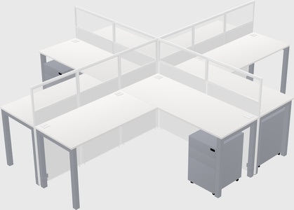 Shared l-shaped cubicles
