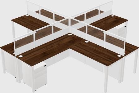 Shared l-shaped cubicles