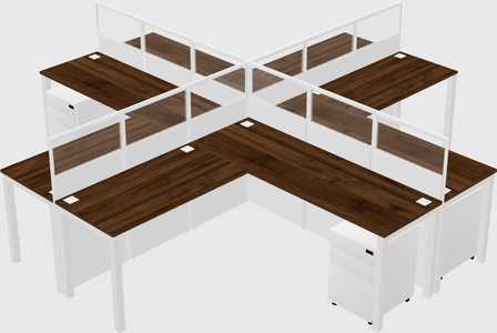Shared l-shaped cubicles