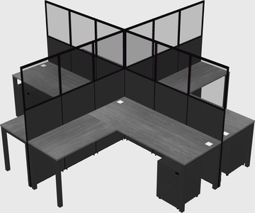 Shared l-shaped cubicles