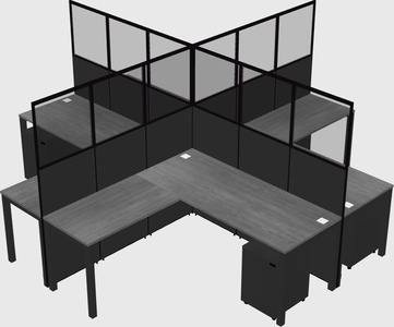 Shared l-shaped cubicles