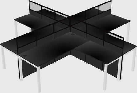 Shared l-shaped cubicles