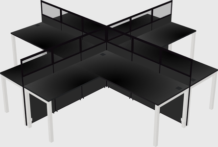 Shared l-shaped cubicles