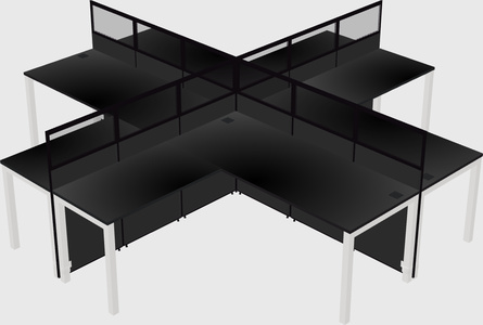 Shared l-shaped cubicles