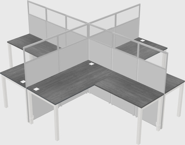 Shared l-shaped cubicles