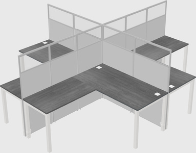 Shared l-shaped cubicles