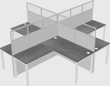 Shared l-shaped cubicles