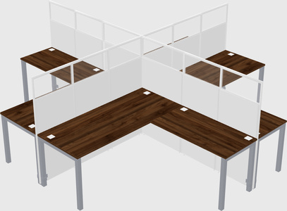 Shared l-shaped cubicles