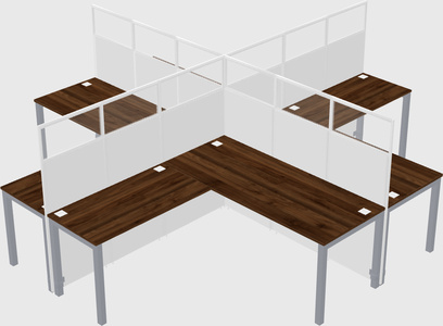 Shared l-shaped cubicles