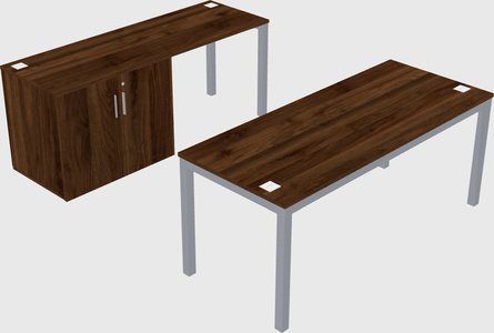 Parallel desk + cabinet
